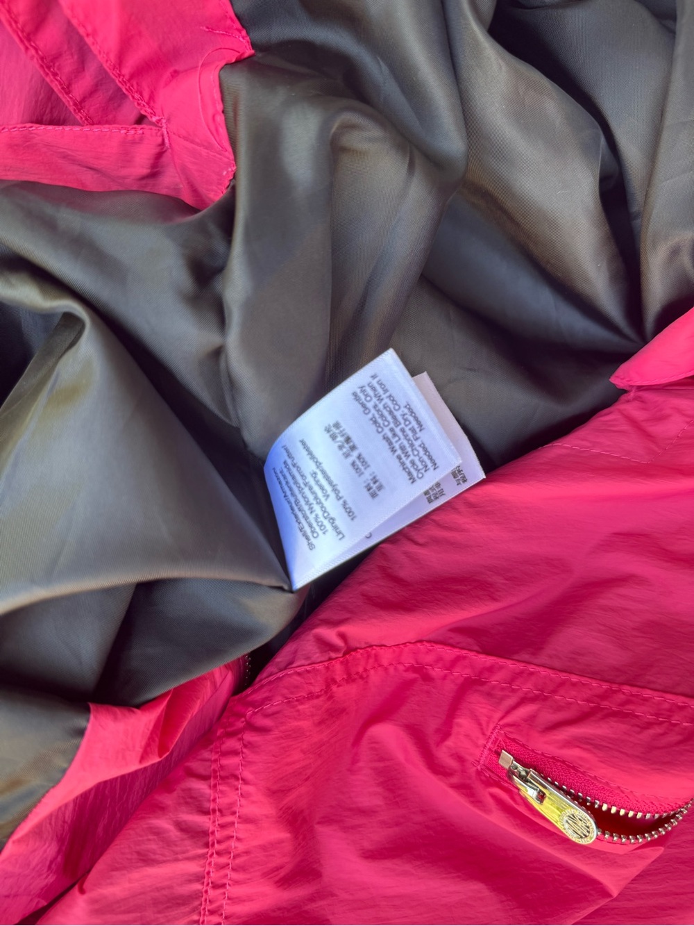 DKNY Red Lightweight Hooded Windbreaker Women’s XL - Picture 12 of 14